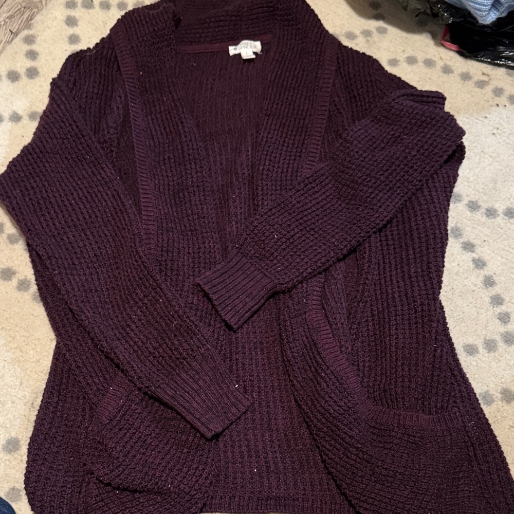 Market & Spruce Deep Burgundy Cardigan